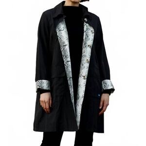 NEW RAINRAPS raintrench with detachable hood rain trench coat in black